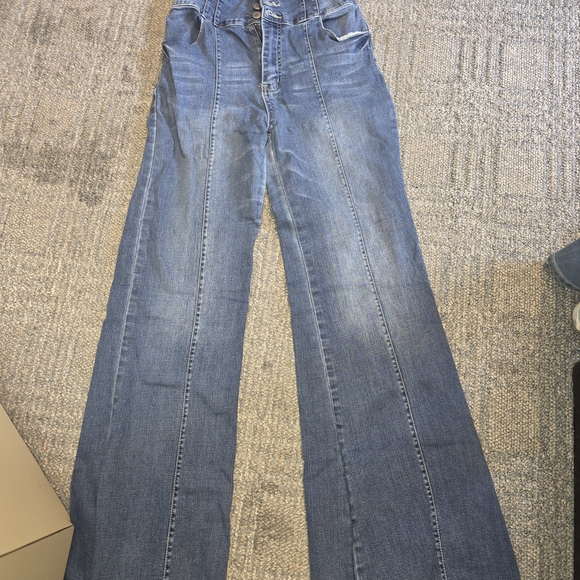 Jealous Tomato Blue Flare Leg Button Fly Jeans - Picture 2 of 7